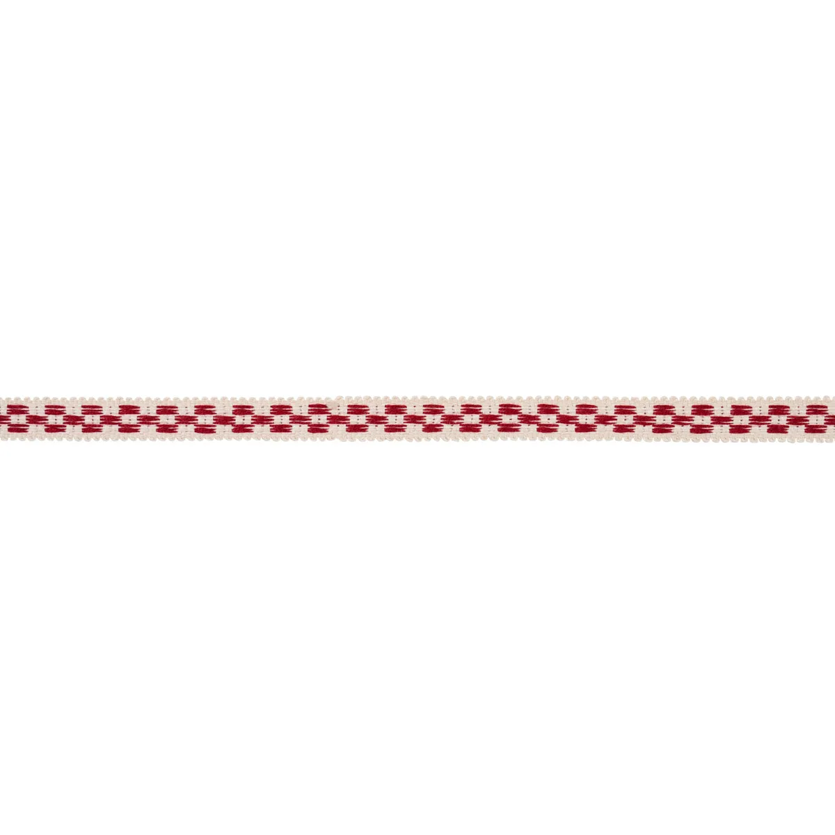Schumacher Crawford Check Tape Narrow trim in Cornwallis Red (81621)