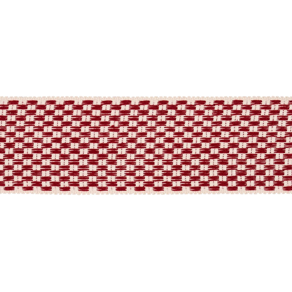 Schumacher Crawford Check Tape Wide trim in Cornwallis Red (81641)