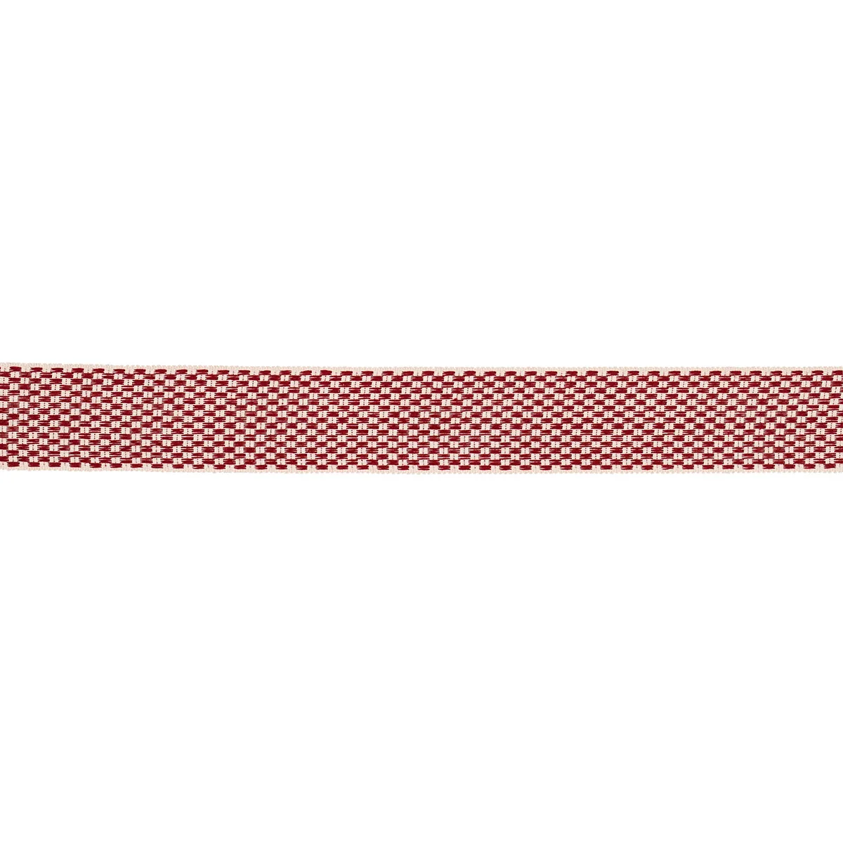 Schumacher Crawford Check Tape Wide trim in Cornwallis Red (81641)