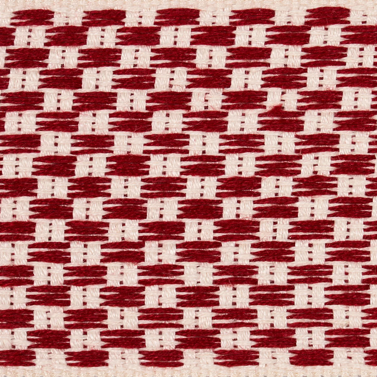 81641 | Crawford Check Tape Wide - Cornwallis Red Schumacher Crawford Check Tape Wide trim in Cornwallis Red (81641)