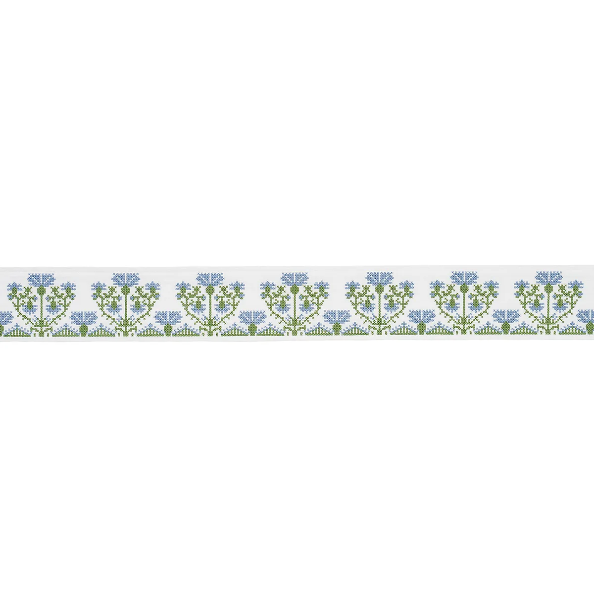 Schumacher Custis Embroidered Tape trim in Chesapeake (81661)