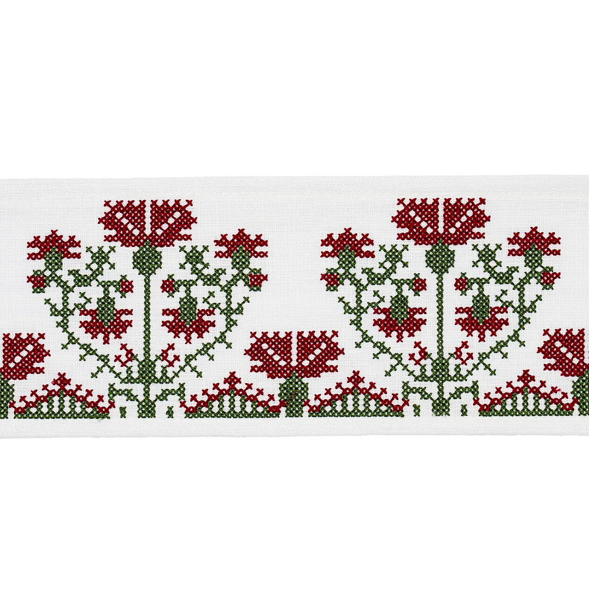 Schumacher Custis Embroidered Tape trim in Claret (81660)