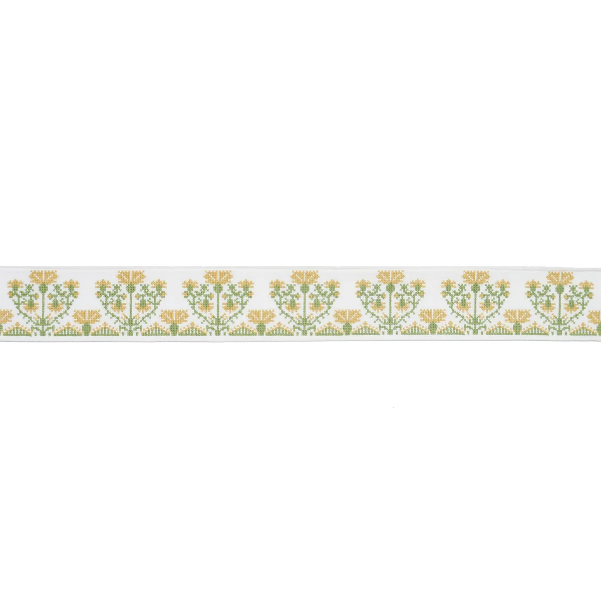 Schumacher Custis Embroidered Tape trim in Marigold (81663)