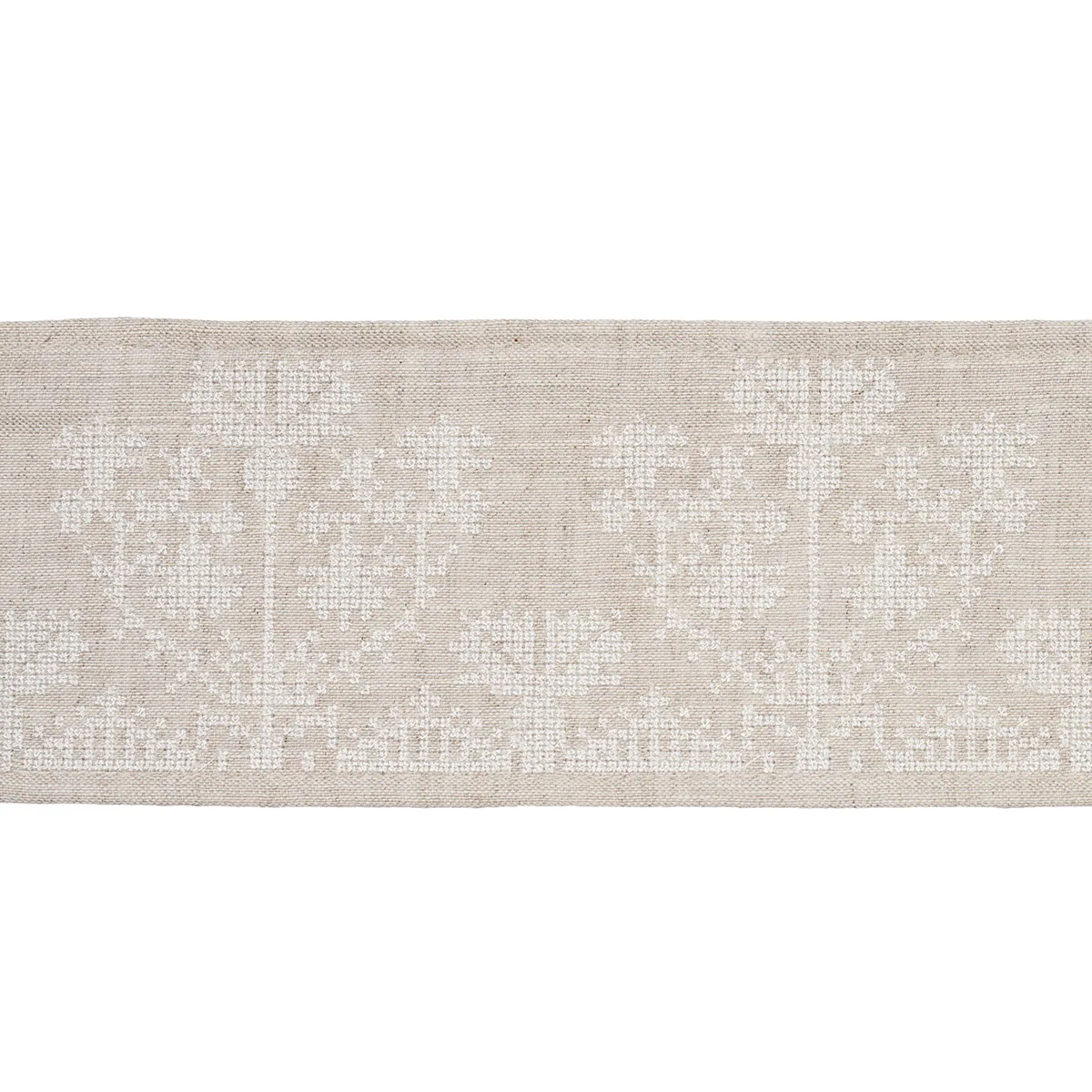 Schumacher Custis Embroidered Tape trim in Shell (81662)