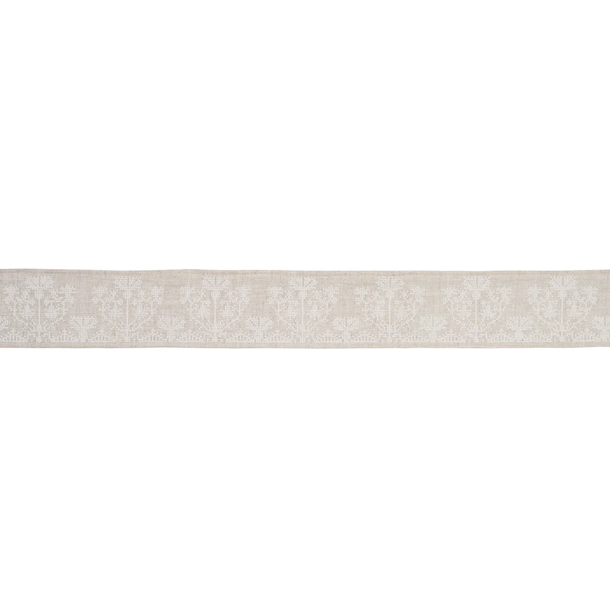Schumacher Custis Embroidered Tape trim in Shell (81662)
