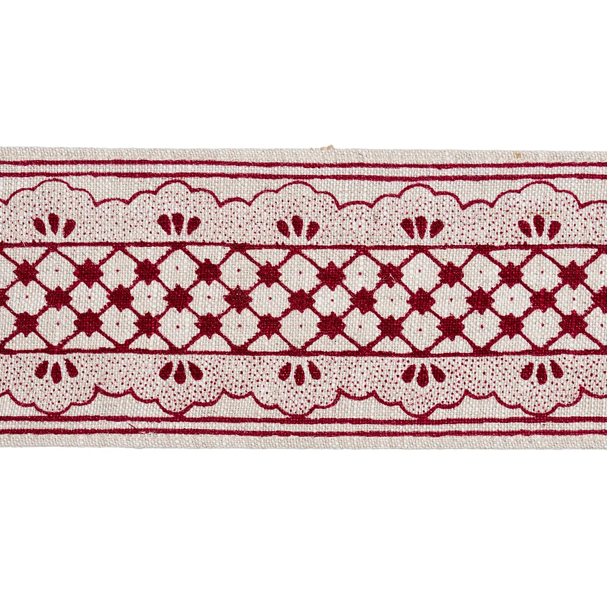 Schumacher Davison Scalloped Tape trim in Crimson (81651)
