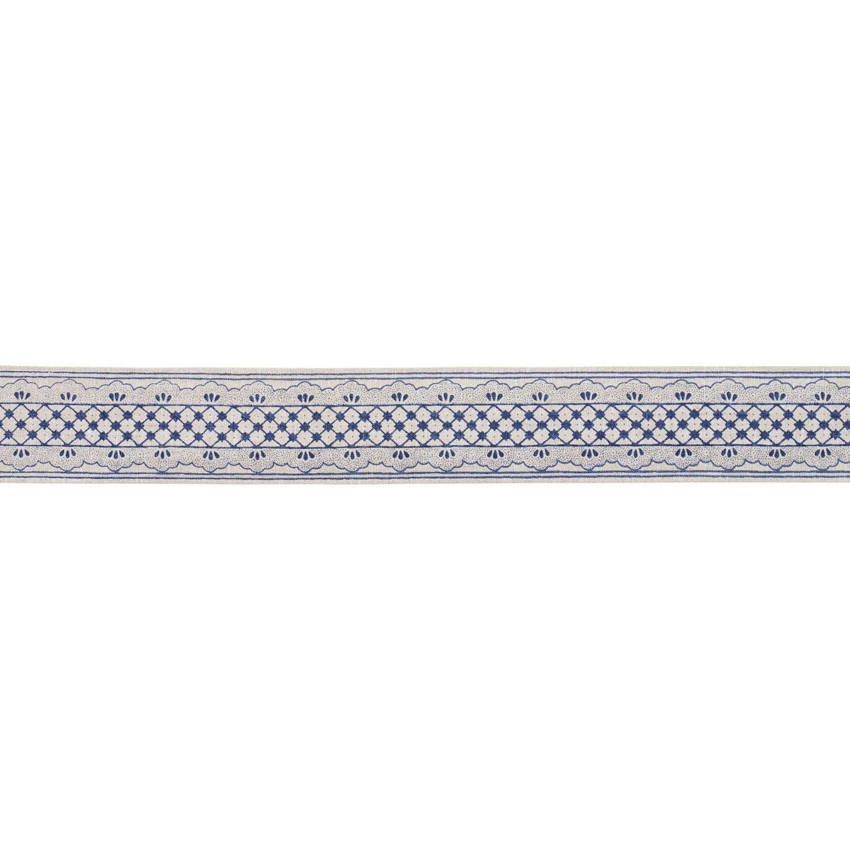 81650 | Davison Scalloped Tape - Washington Blue Schumacher Davison Scalloped Tape trim in Washington Blue (81650)