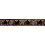 83642 | Delphi Beaded Tape - Gold on Black Schumacher Delphi Beaded Tape trim in Gold on Black (83642)