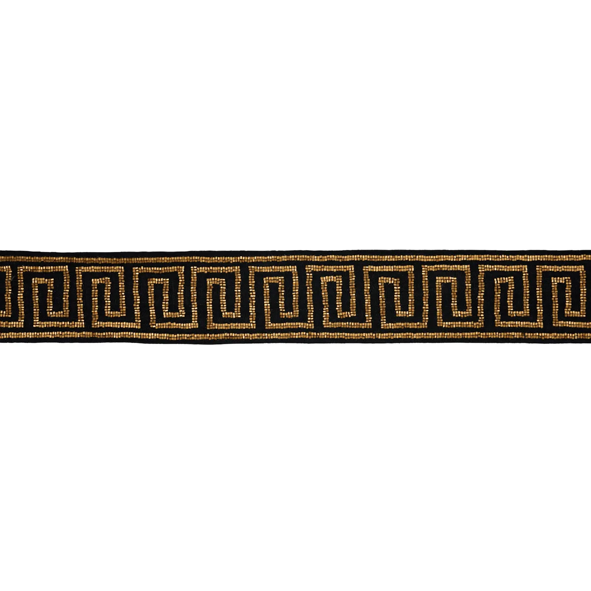 Schumacher Delphi Beaded Tape trim in Gold on Black (83642)