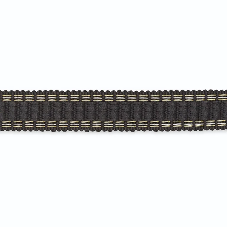Schumacher Devon Braid trim in Onyx/Metallic (B130-12)