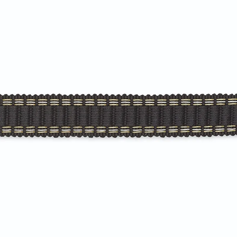 Schumacher Devon Braid trim in Onyx/Metallic (B130-12)