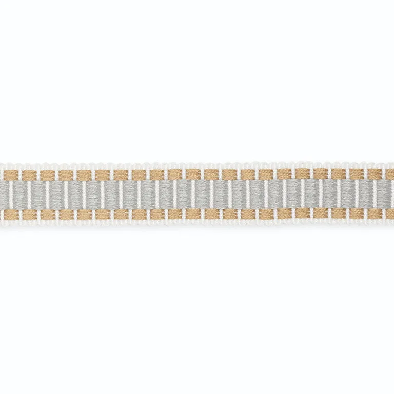 Schumacher Devon Braid trim in White/Moonstone/Fog (B130-3)