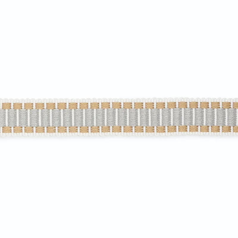 Schumacher Devon Braid trim in White/Moonstone/Fog (B130-3)