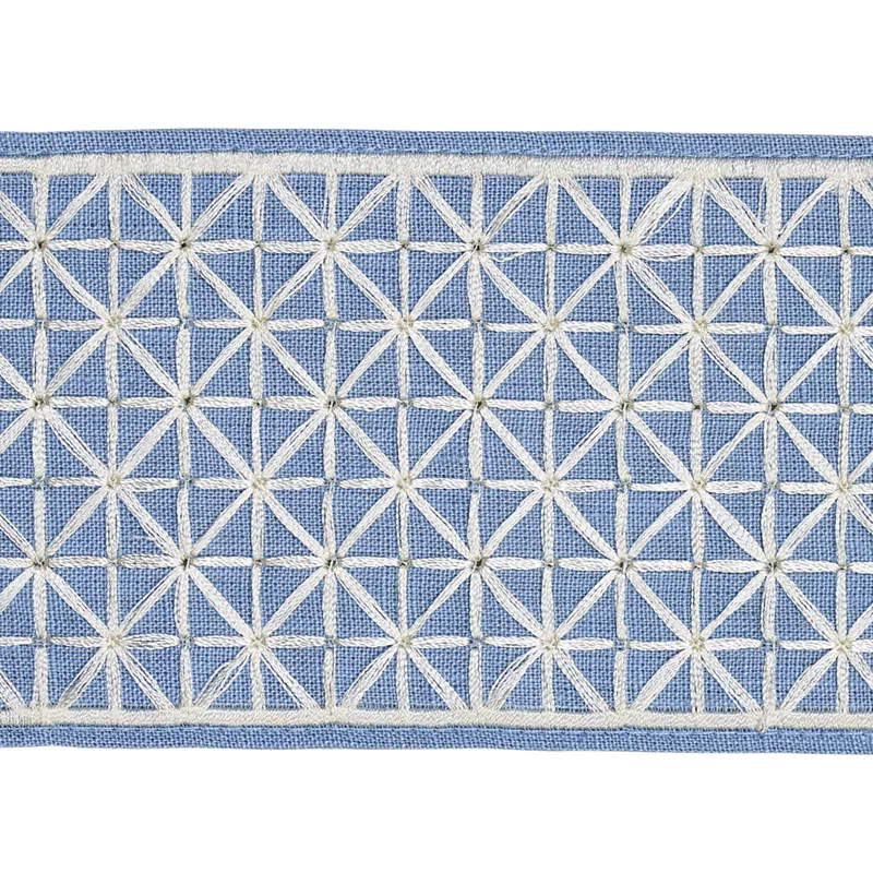 Schumacher Directoire Tape trim in Sky (68647)