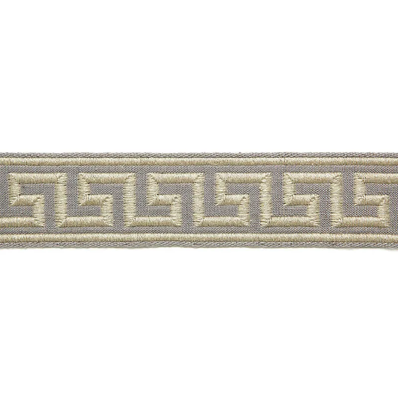 Schumacher Dominique Linen Tape trim in Zinc (65561)