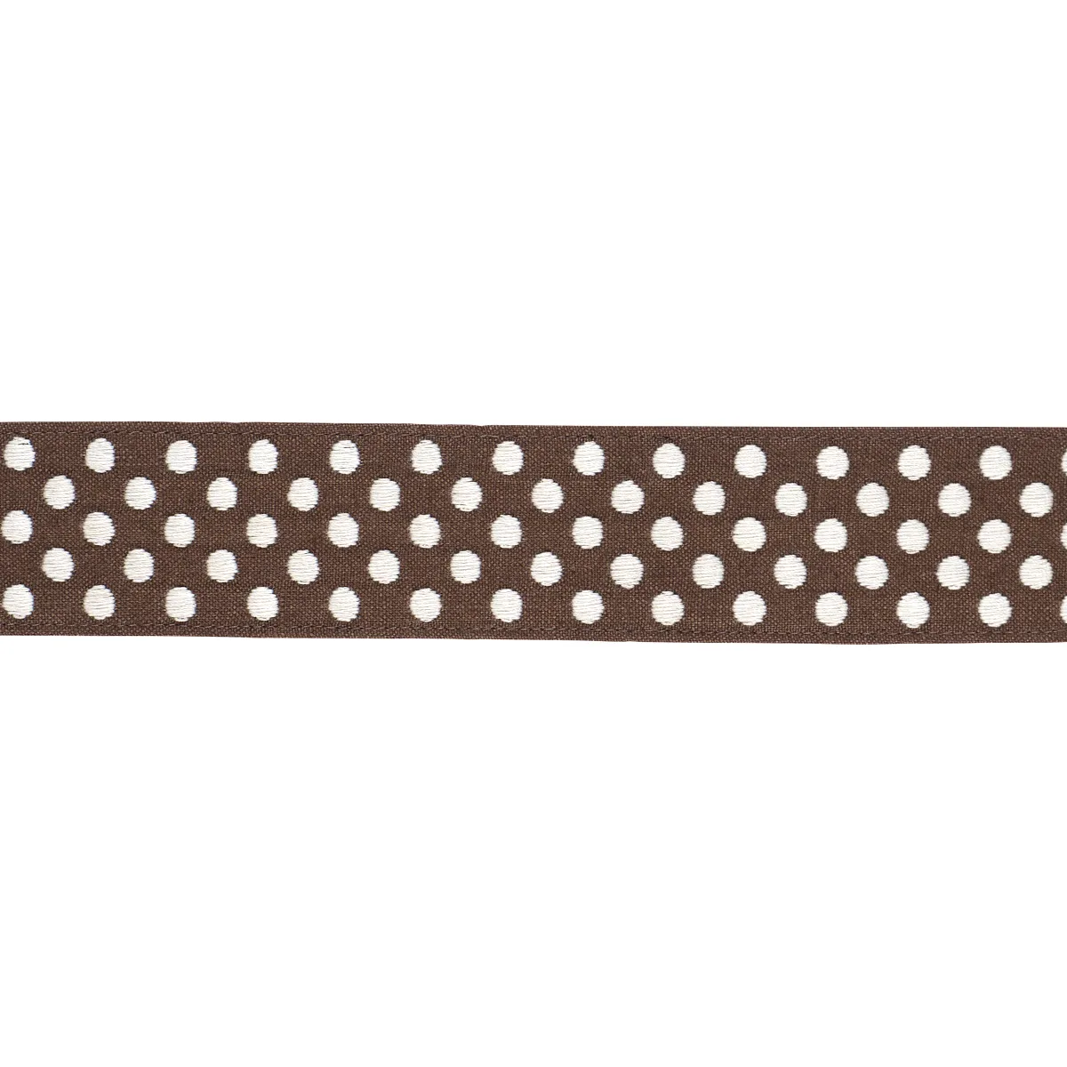 Schumacher Dotted Embroidered Tape trim in Brown (86294)