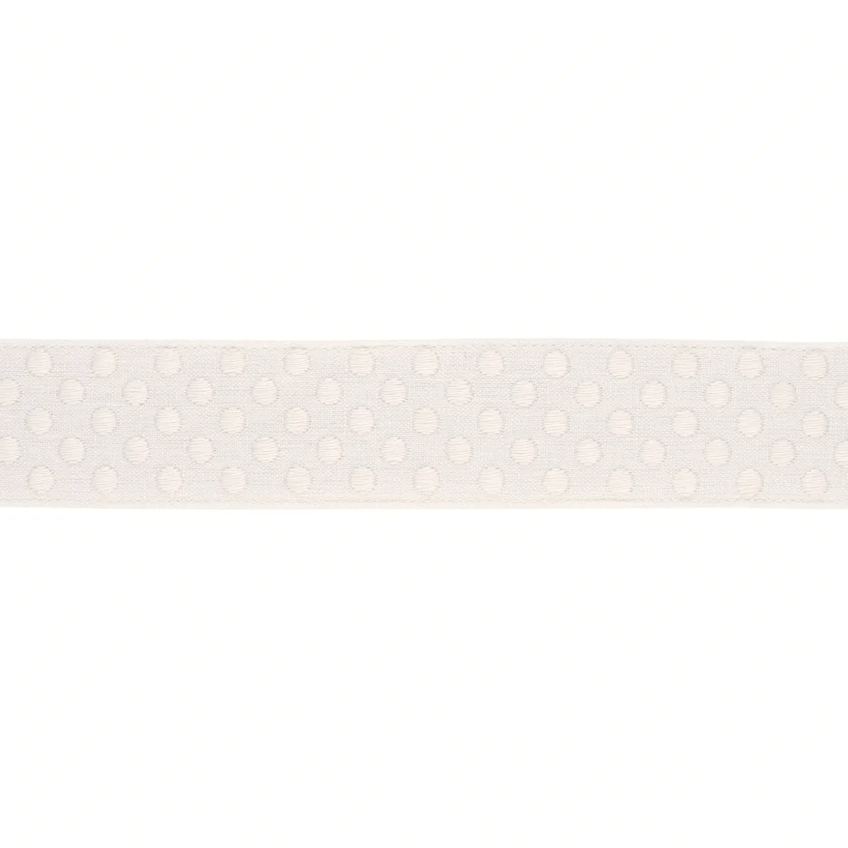 Schumacher Dotted Embroidered Tape trim in Ivory (86291)