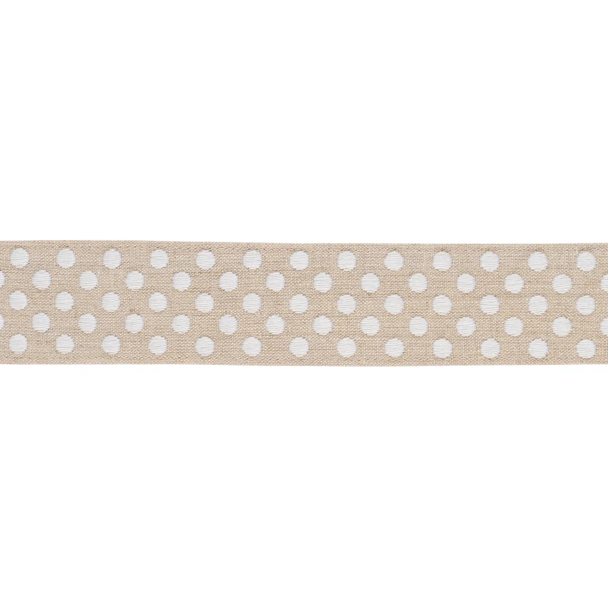 Schumacher Dotted Embroidered Tape trim in Natural (86290)