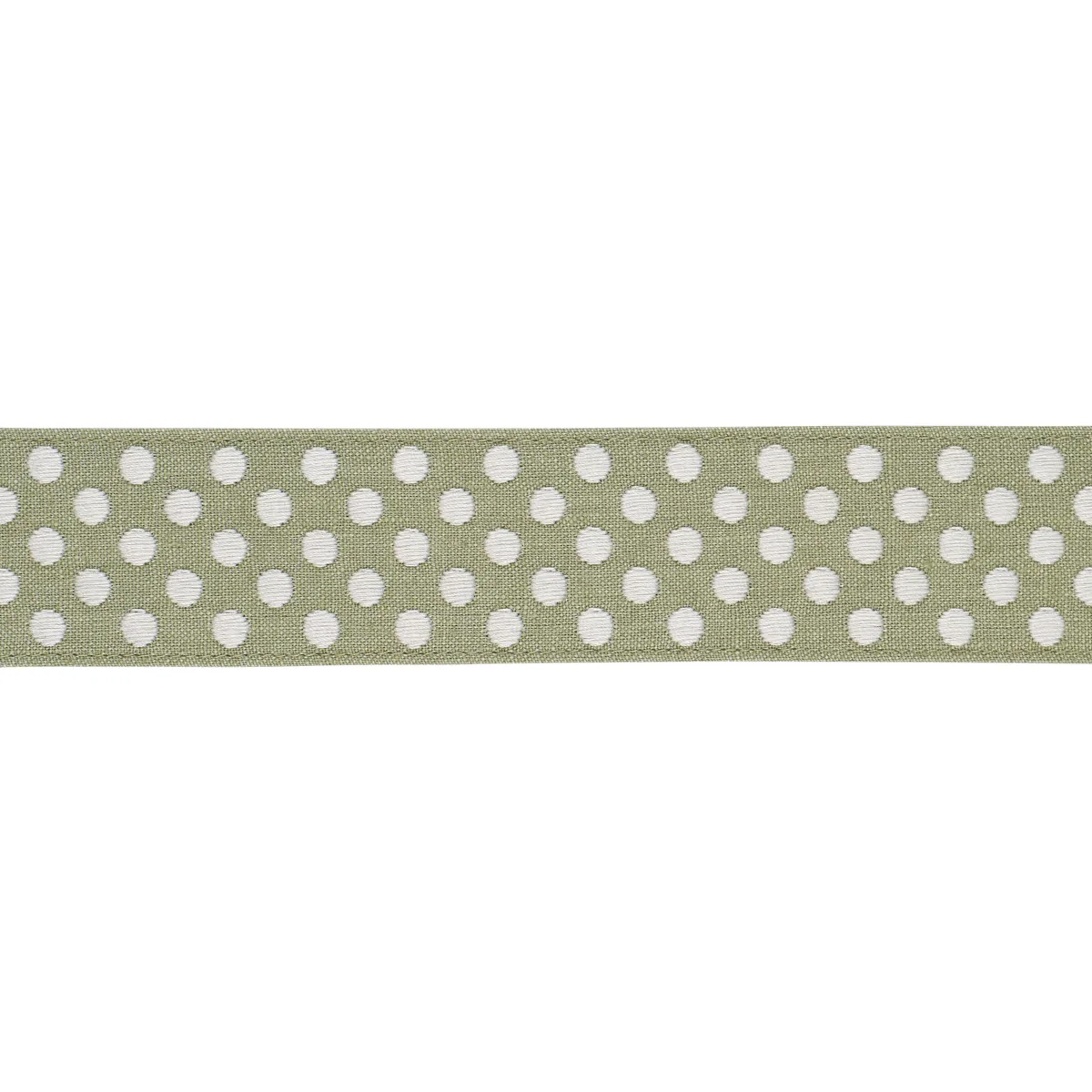 Schumacher Dotted Embroidered Tape trim in Sage (86293)