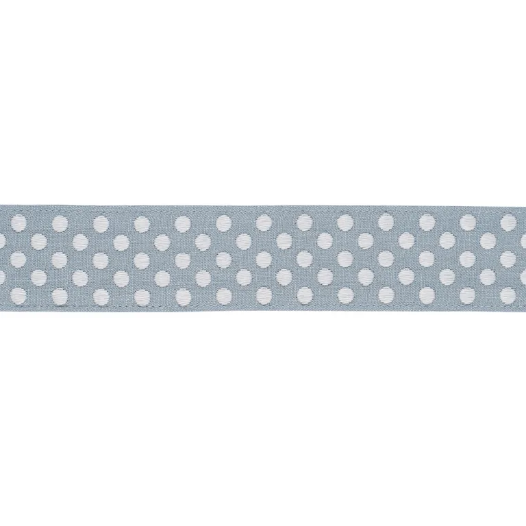 Schumacher Dotted Embroidered Tape trim in Sky (86292)