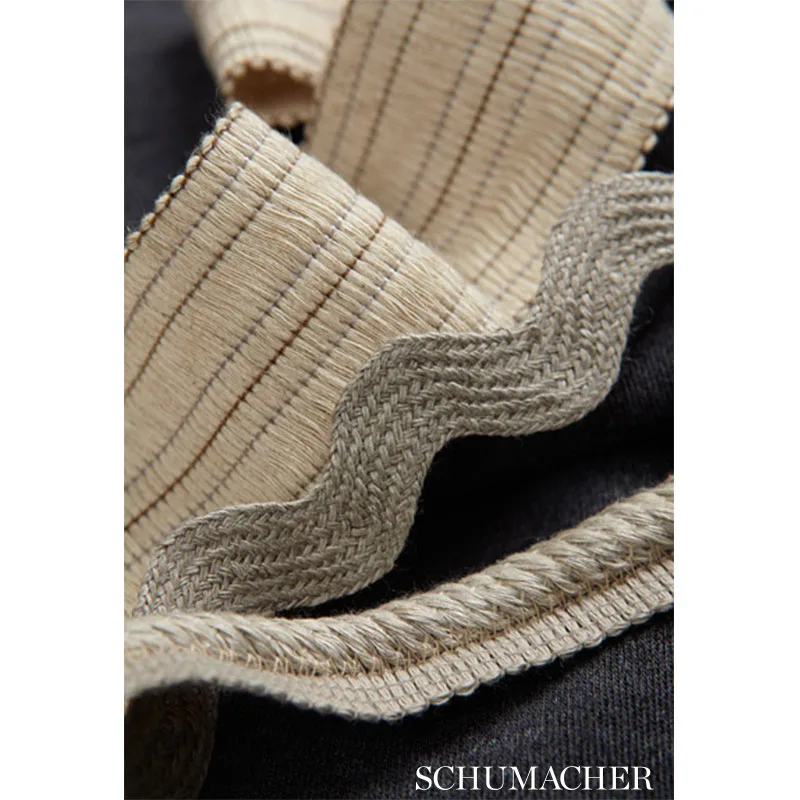 Schumacher Edmond Linen Lip Cord trim in Greige (65411)