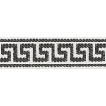 74685 | Etienne Silk Greek Key Narrow - Black Schumacher Etienne Silk Greek Key Narrow trim in Black (74685)