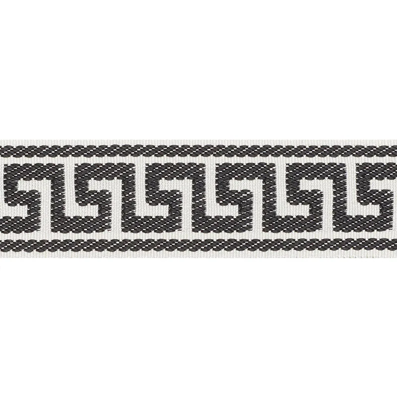 Schumacher Etienne Silk Greek Key Narrow trim in Black (74685)