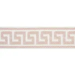 74689 | Etienne Silk Greek Key Narrow - Blush Schumacher Etienne Silk Greek Key Narrow trim in Blush (74689)