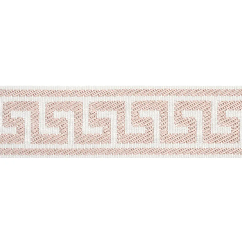 Schumacher Etienne Silk Greek Key Narrow trim in Blush (74689)
