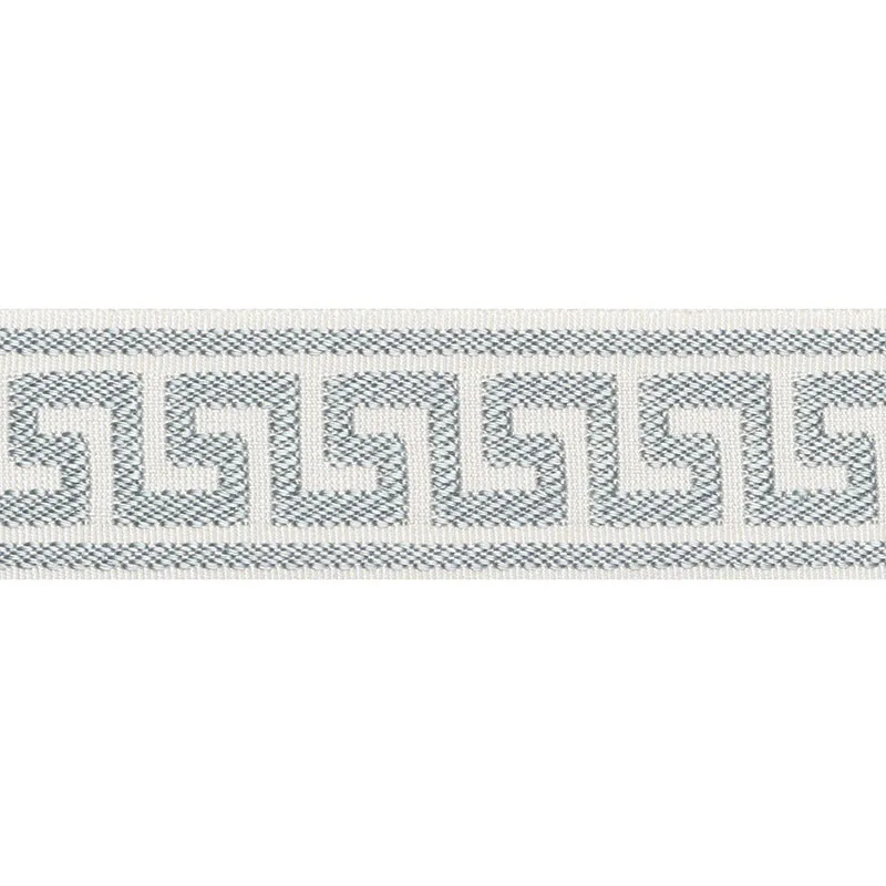 Schumacher Etienne Silk Greek Key Narrow trim in Cloud (74681)