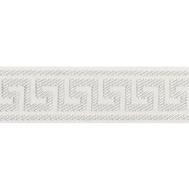 Schumacher Etienne Silk Greek Key Narrow trim in Dove (74680)