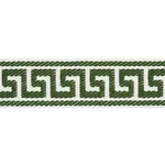 74687 | Etienne Silk Greek Key Narrow - Emerald Schumacher Etienne Silk Greek Key Narrow trim in Emerald (74687)
