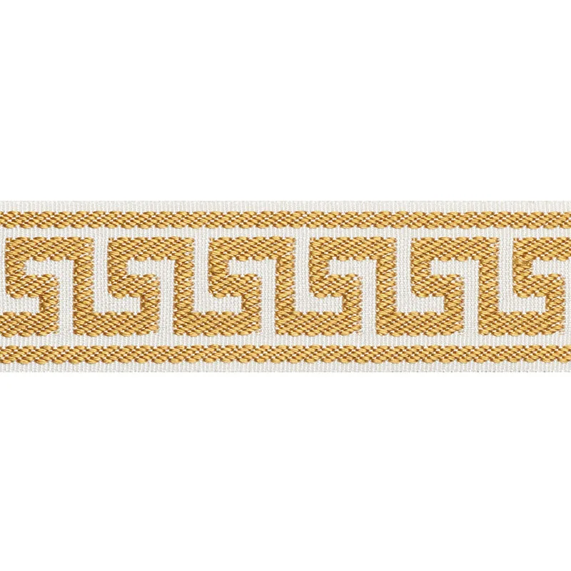 Schumacher Etienne Silk Greek Key Narrow trim in Gold (74683)