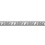 74688 | Etienne Silk Greek Key Narrow - Grey Schumacher Etienne Silk Greek Key Narrow trim in Grey (74688)