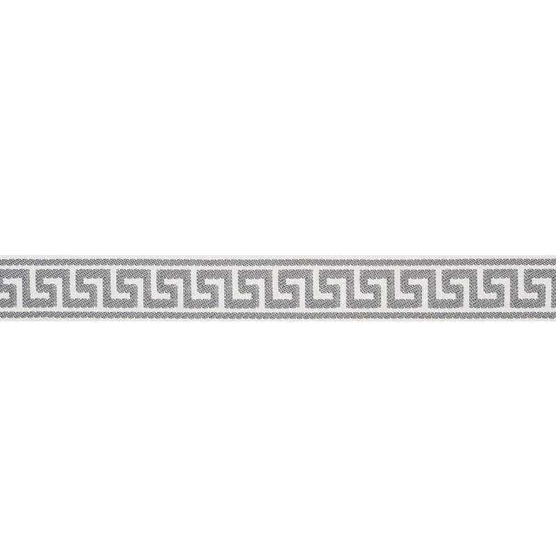 Schumacher Etienne Silk Greek Key Narrow trim in Grey (74688)