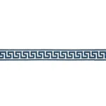 74686 | Etienne Silk Greek Key Narrow - Navy Schumacher Etienne Silk Greek Key Narrow trim in Navy (74686)