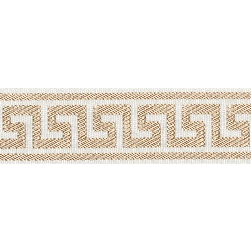 Schumacher Etienne Silk Greek Key Narrow trim in Sand (74682)