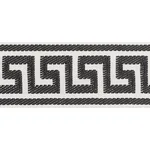 74705 | Etienne Silk Greek Key Wide - Black Schumacher Etienne Silk Greek Key Wide trim in Black (74705)