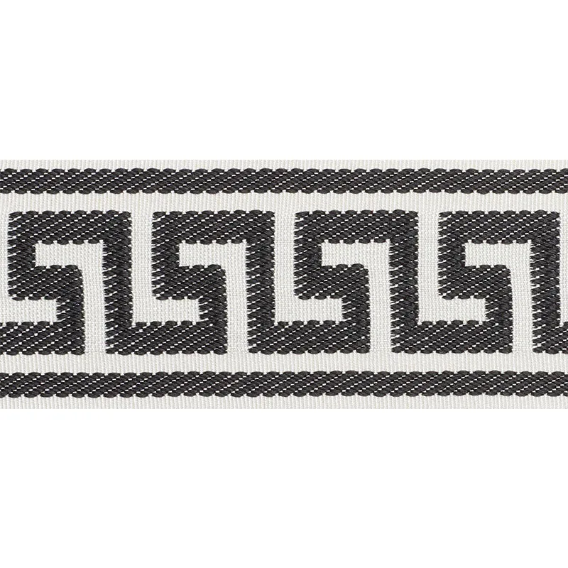 Schumacher Etienne Silk Greek Key Wide trim in Black (74705)