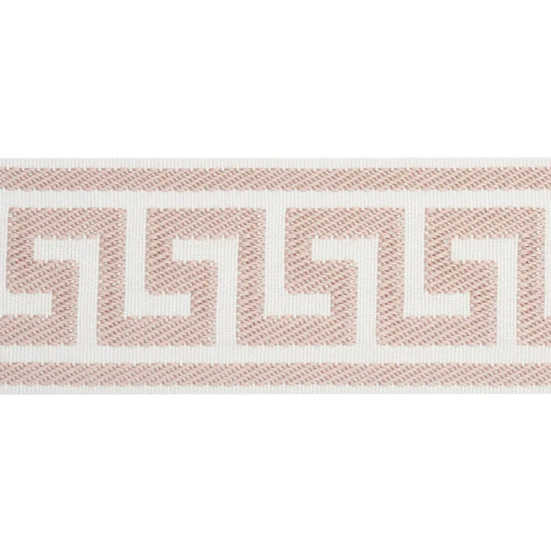 Schumacher Etienne Silk Greek Key Wide trim in Blush (74709)
