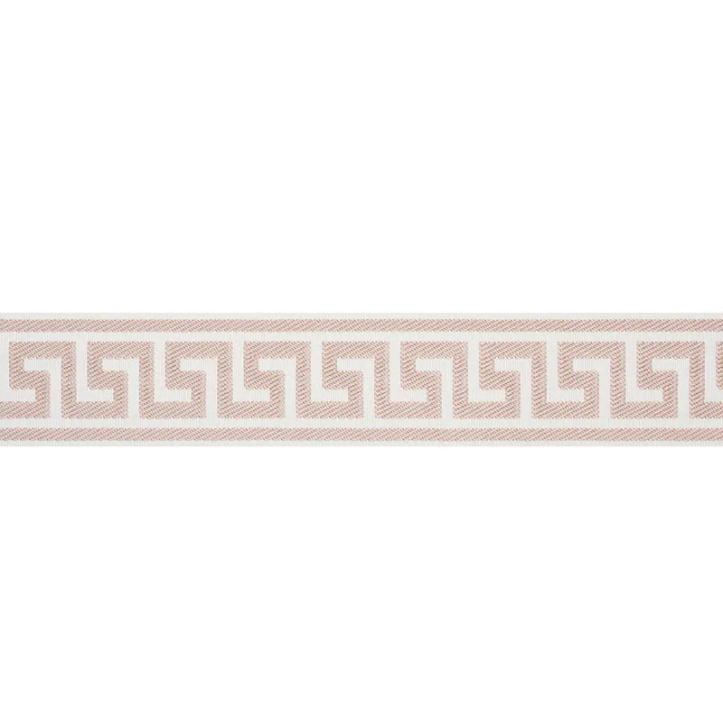 Schumacher Etienne Silk Greek Key Wide trim in Blush (74709)