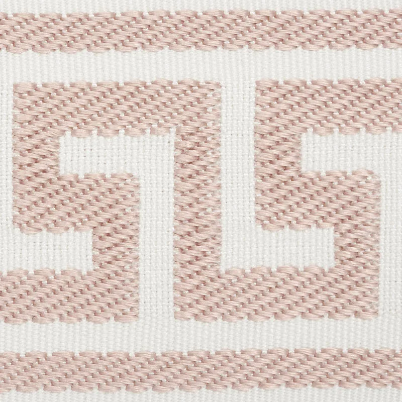 74709 | Etienne Silk Greek Key Wide - Blush Schumacher Etienne Silk Greek Key Wide trim in Blush (74709)