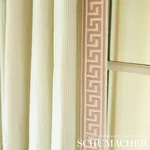 74709 | Etienne Silk Greek Key Wide - Blush Schumacher Etienne Silk Greek Key Wide trim in Blush (74709)