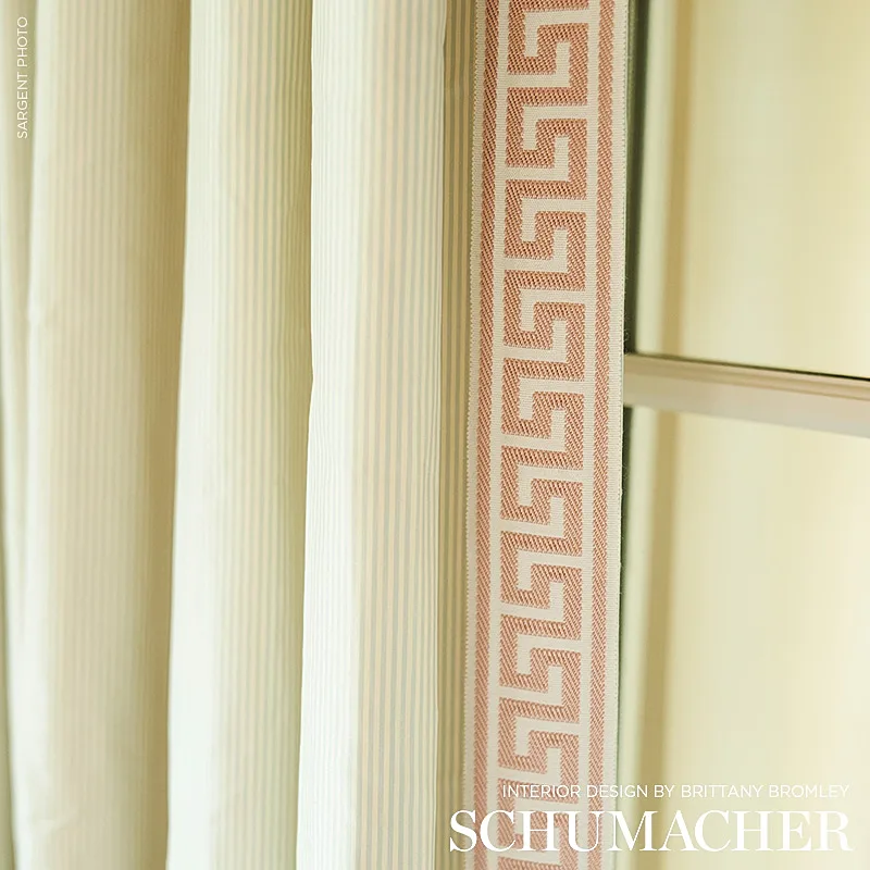 74709 | Etienne Silk Greek Key Wide - Blush Schumacher Etienne Silk Greek Key Wide trim in Blush (74709)