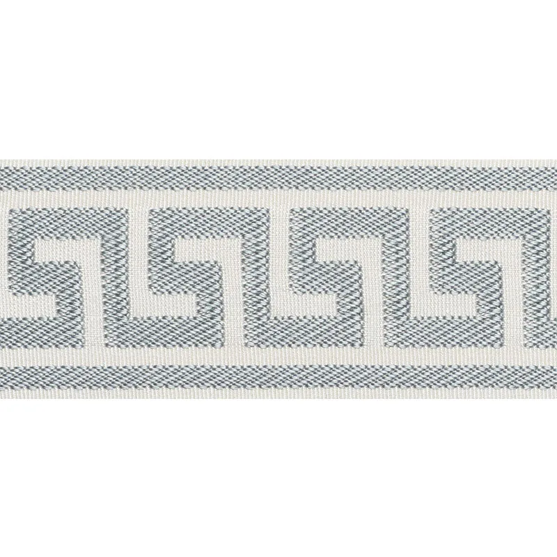 Schumacher Etienne Silk Greek Key Wide trim in Cloud (74701)
