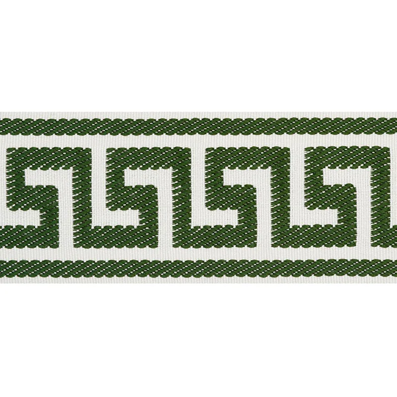 Schumacher Etienne Silk Greek Key Wide trim in Emerald (74707)