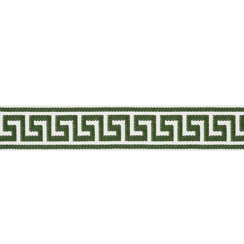 Schumacher Etienne Silk Greek Key Wide trim in Emerald (74707)