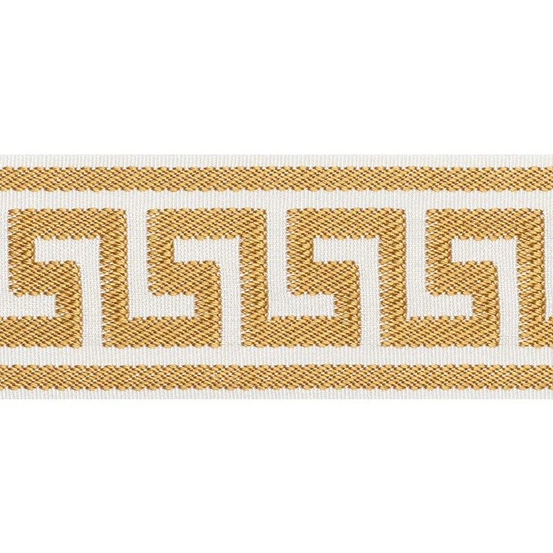 Schumacher Etienne Silk Greek Key Wide trim in Gold (74703)