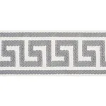 74708 | Etienne Silk Greek Key Wide - Grey Schumacher Etienne Silk Greek Key Wide trim in Grey (74708)