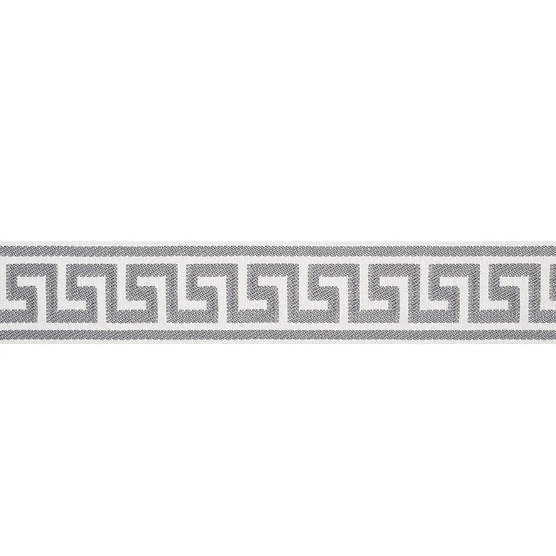 Schumacher Etienne Silk Greek Key Wide trim in Grey (74708)